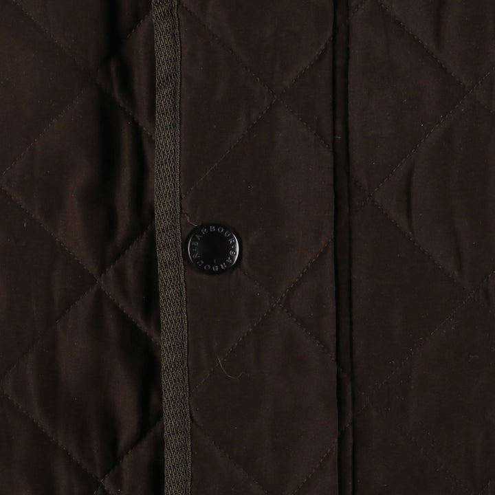 2000s~ Barbour Microfiber Polarquilt Long 3-Warrant Quilted Puffer Jacket, Men's Size L polyester brown type Vintage Second Hand