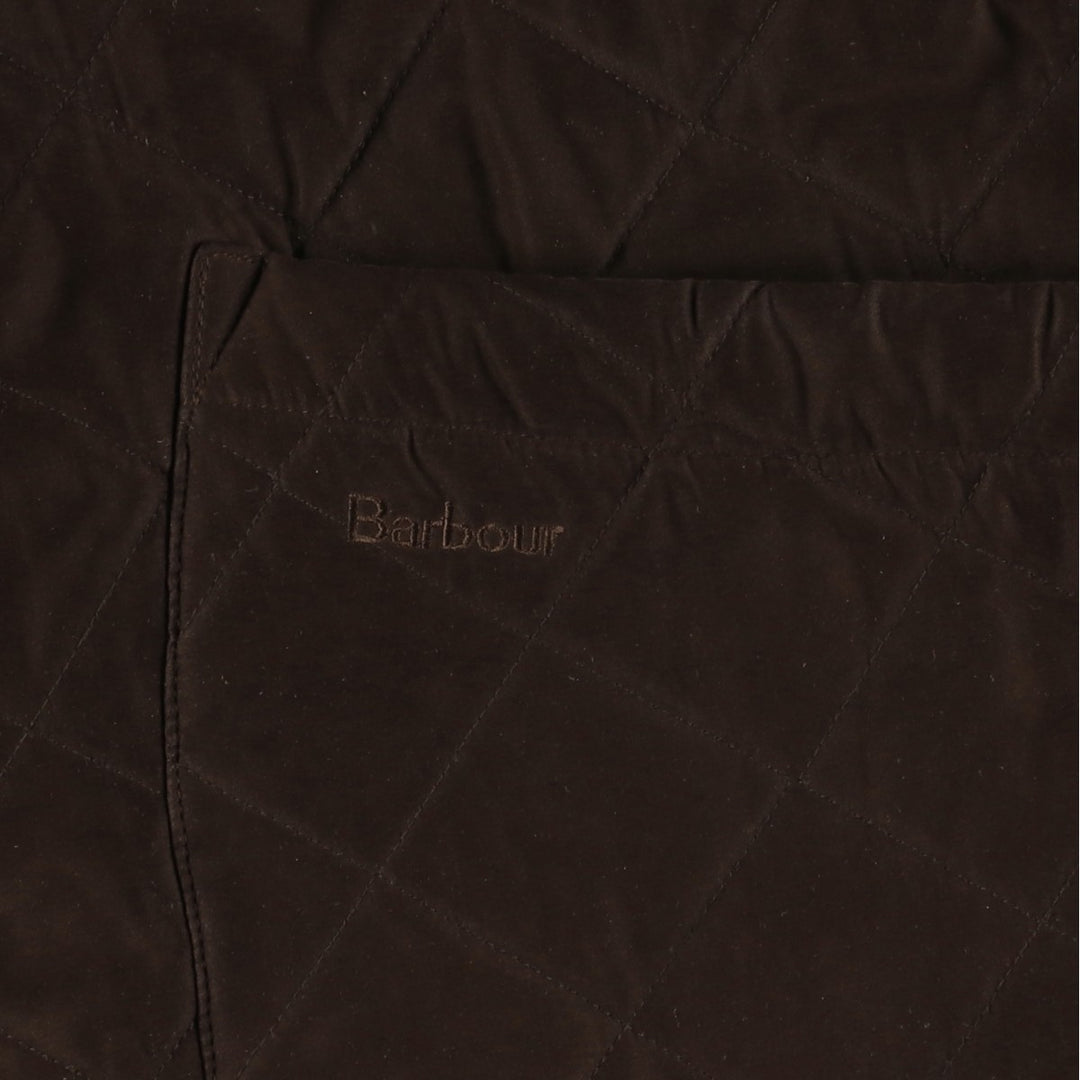 2000s~ Barbour Microfiber Polarquilt Long 3-Warrant Quilted Puffer Jacket, Men's Size L polyester brown type Vintage Second Hand