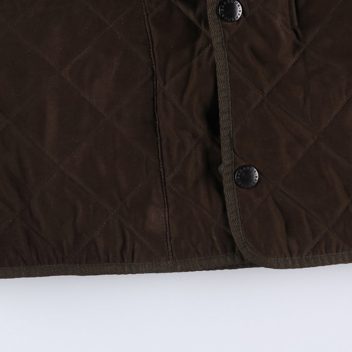 2000s~ Barbour Microfiber Polarquilt Long 3-Warrant Quilted Puffer Jacket, Men's Size L polyester brown type Vintage Second Hand