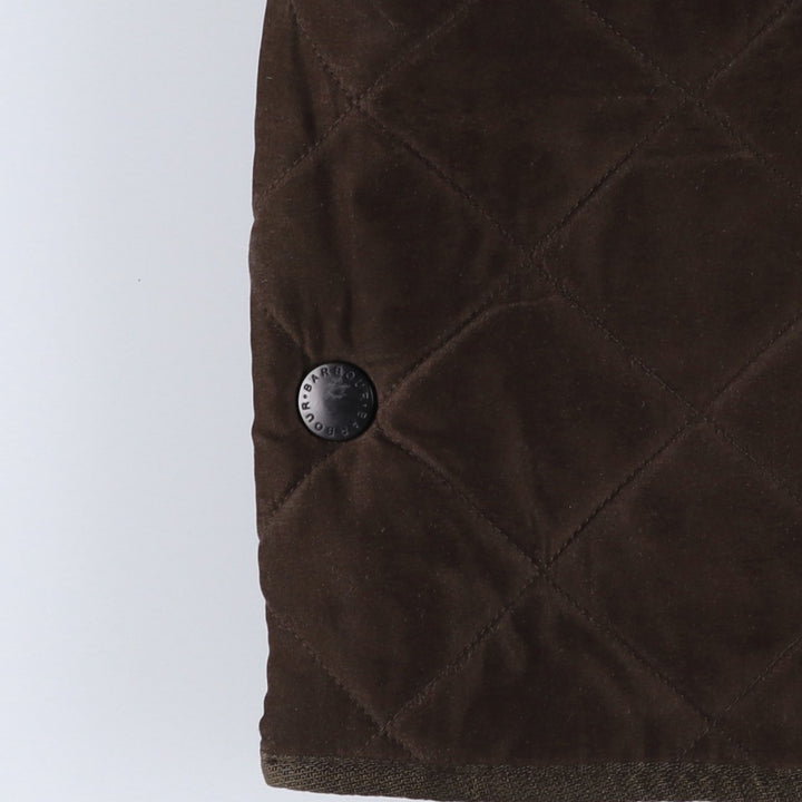 2000s~ Barbour Microfiber Polarquilt Long 3-Warrant Quilted Puffer Jacket, Men's Size L polyester brown type Vintage Second Hand