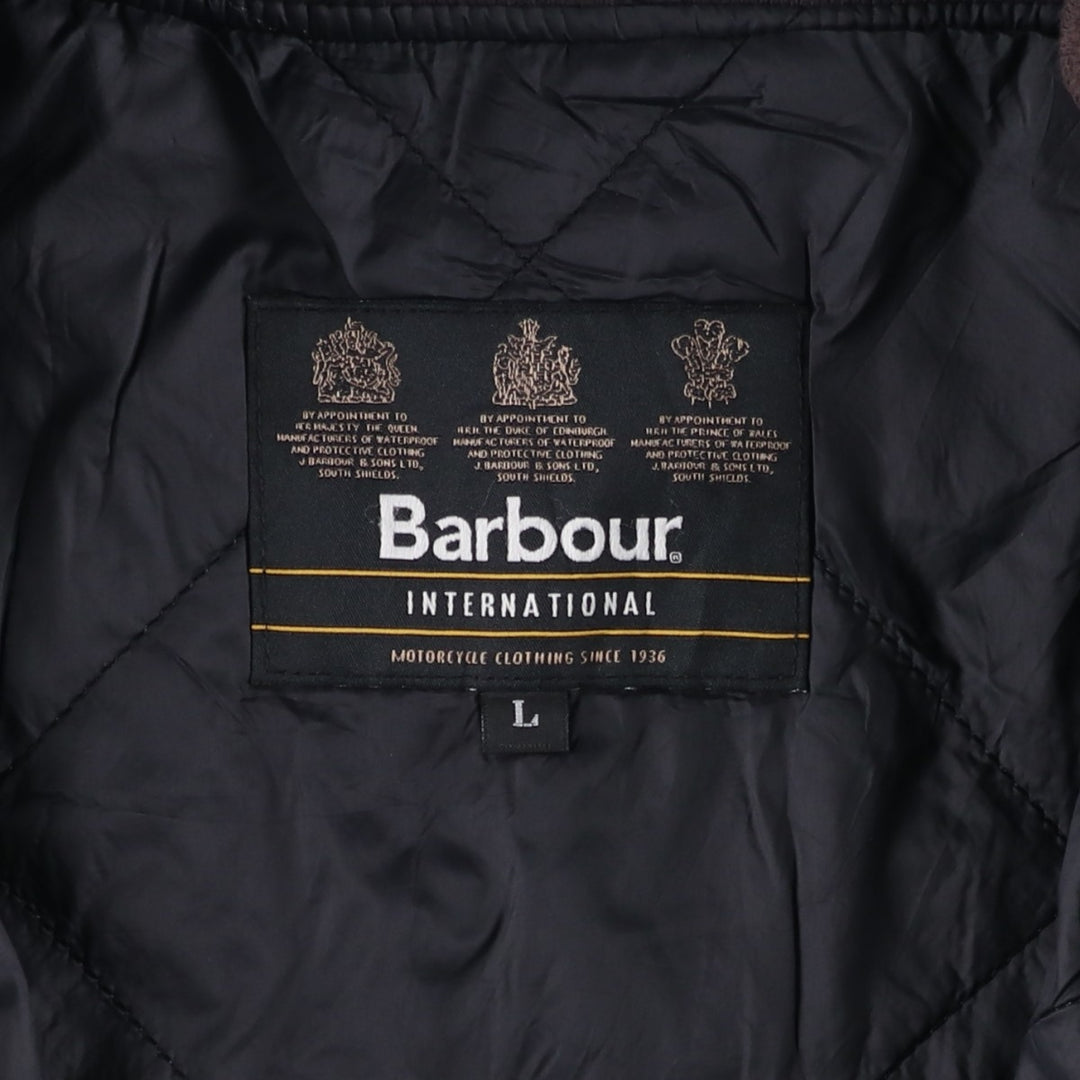 2000s~ Barbour INTERNATIONAL 3-Warrant Padded Puffer Jacket, Men's Size L polyester black type Vintage Second Hand