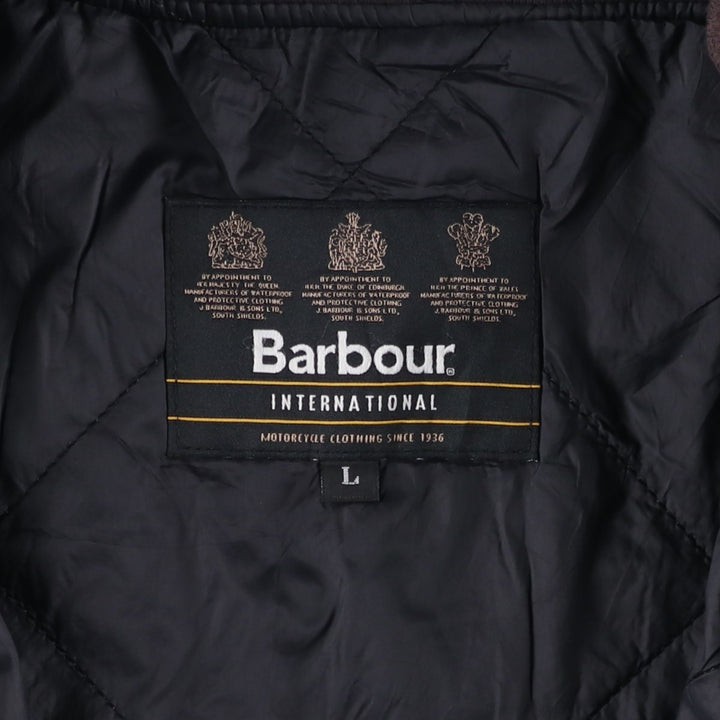 2000s~ Barbour INTERNATIONAL 3-Warrant Padded Puffer Jacket, Men's Size L polyester black type Vintage Second Hand