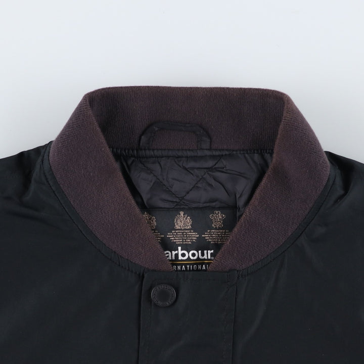 2000s~ Barbour INTERNATIONAL 3-Warrant Padded Puffer Jacket, Men's Size L polyester black type Vintage Second Hand