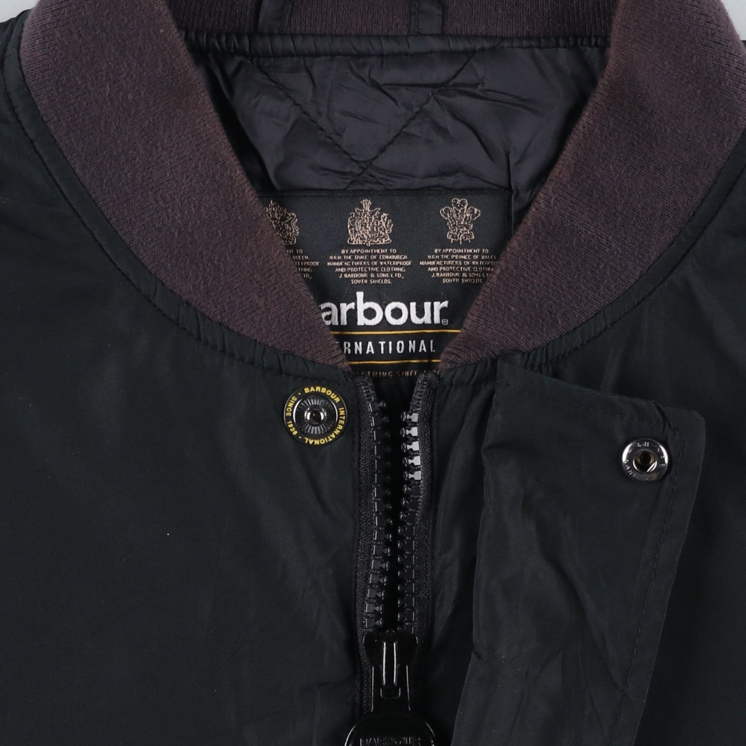 2000s~ Barbour INTERNATIONAL 3-Warrant Padded Puffer Jacket, Men's Size L polyester black type Vintage Second Hand