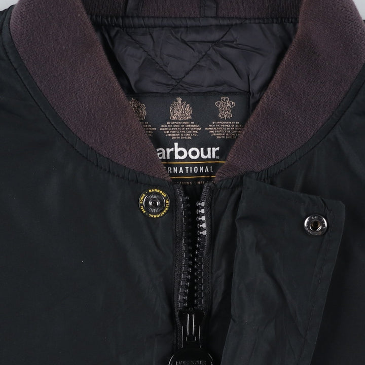 2000s~ Barbour INTERNATIONAL 3-Warrant Padded Puffer Jacket, Men's Size L polyester black type Vintage Second Hand