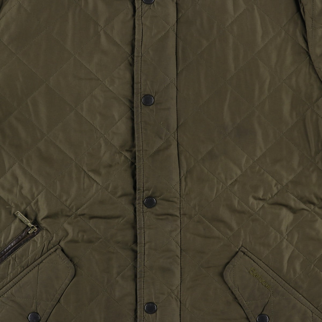 2000s~ Barbour Chelsea Sport Quilt 3 Warrant Quilted Puffer Jacket, Men's Size L polyester Khaki type Vintage Second Hand