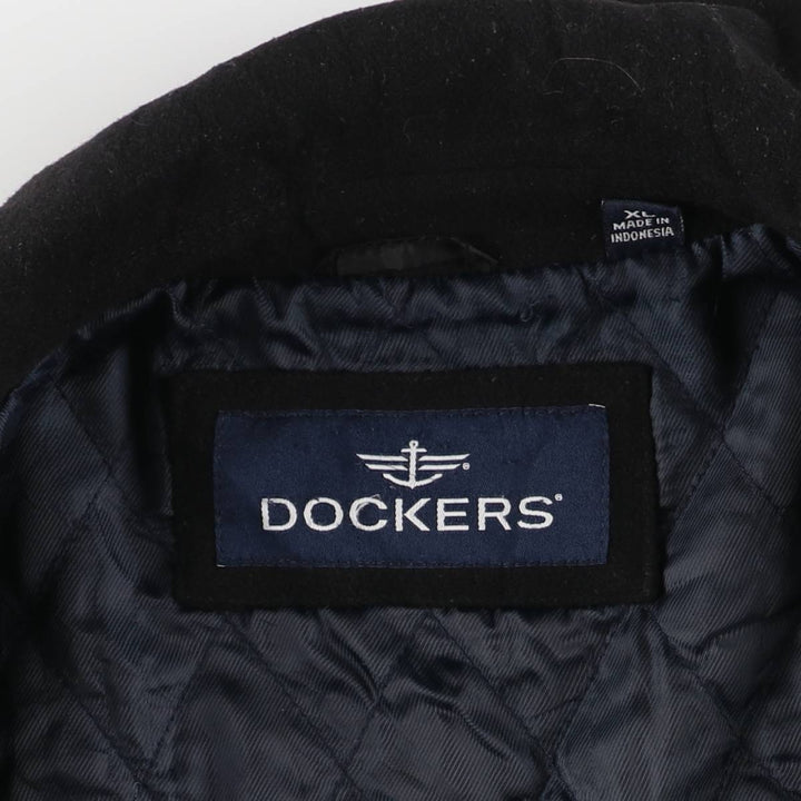 Dockers padded wool sports jacket, men's size XL wool black type Vintage Second Hand