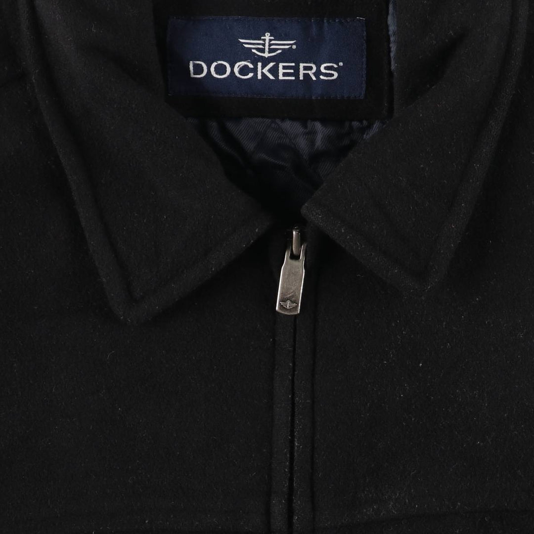 Dockers padded wool sports jacket, men's size XL wool black type Vintage Second Hand