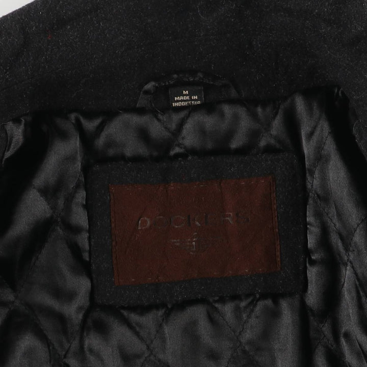 Dockers padded wool sports jacket, men's size M wool Charcoal Vintage Second Hand