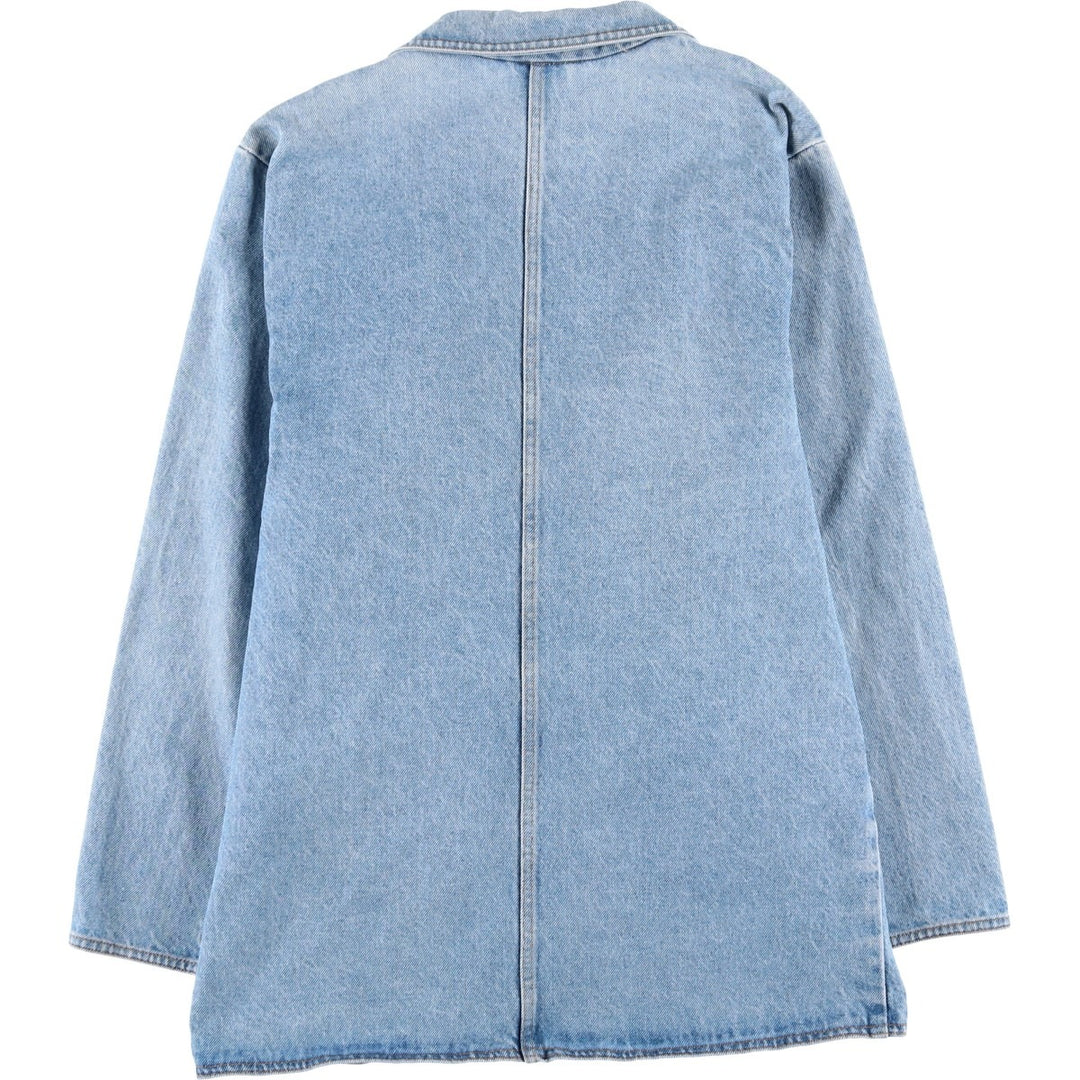 80s-90'S Vivaldi Custom Denim Tailored Jacket, Made in USA, Men's Size Medium, Vintage cotton blue type Vintage Second Hand