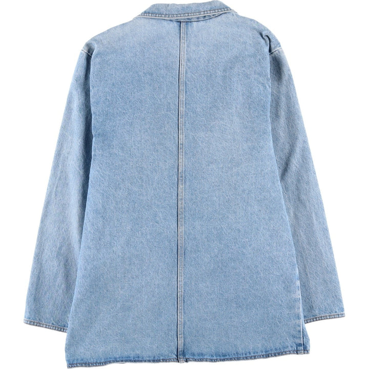 80s-90'S Vivaldi Custom Denim Tailored Jacket, Made in USA, Men's Size Medium, Vintage cotton blue type Vintage Second Hand