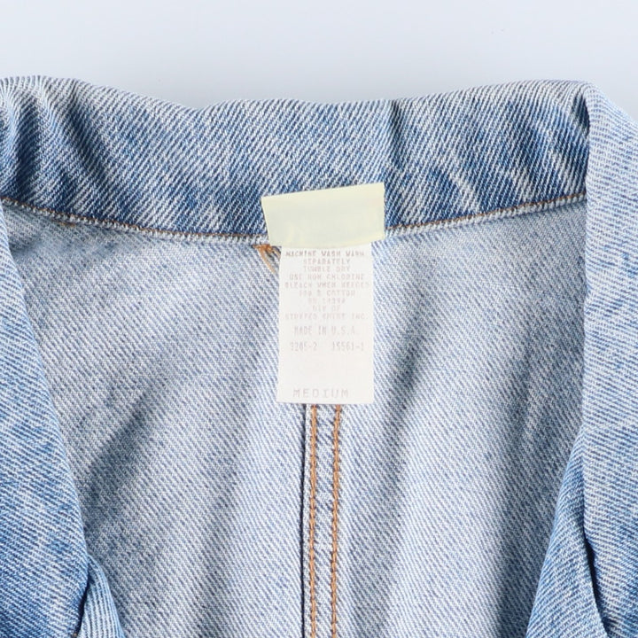 80s-90'S Vivaldi Custom Denim Tailored Jacket, Made in USA, Men's Size Medium, Vintage cotton blue type Vintage Second Hand
