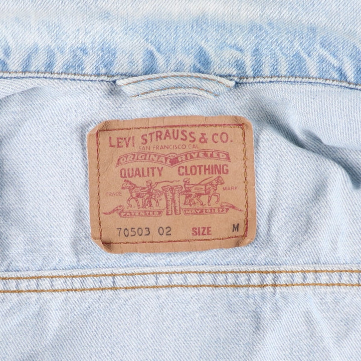 90'S Levi's 70503-0283 Denim Jacket, Men's Medium, Vintage cotton blue type Vintage Second Hand