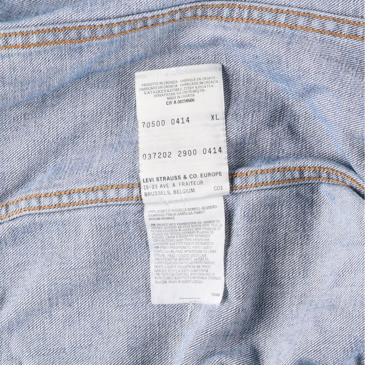 Levi's 70500-0414 Euro Model Denim Jacket, G-Jean, Men's XL Size cotton blue type Vintage Second Hand