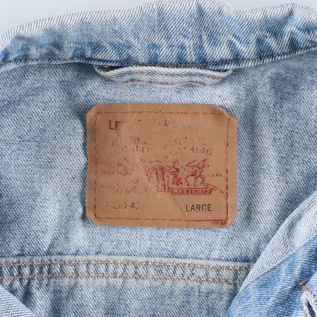 90'S Levi's 70507-4890 denim jacket, denim jacket, made in the USA, men's size L, vintage cotton blue type Vintage Second Hand