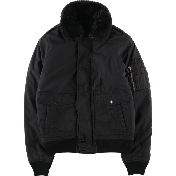 Civilian Schott Type-U Padded Military Flight Jacket, Men's Size Small polyester black type Vintage Second Hand