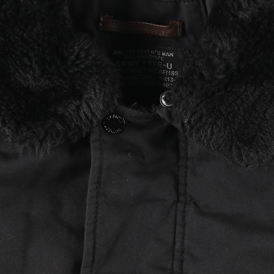 Civilian Schott Type-U Padded Military Flight Jacket, Men's Size Small polyester black type Vintage Second Hand