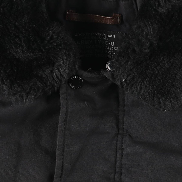 Civilian Schott Type-U Padded Military Flight Jacket, Men's Size Small polyester black type Vintage Second Hand
