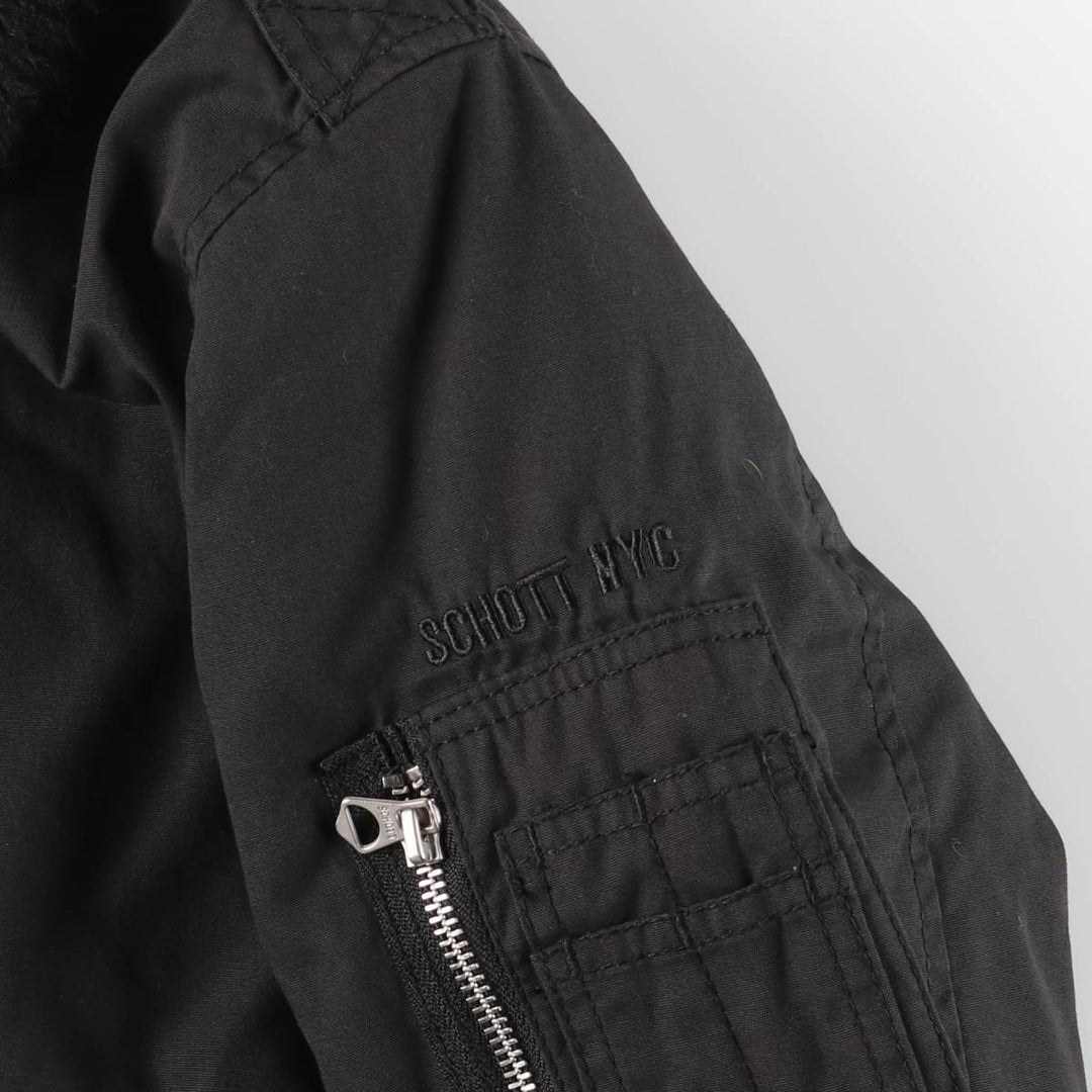 Civilian Schott Type-U Padded Military Flight Jacket, Men's Size Small polyester black type Vintage Second Hand