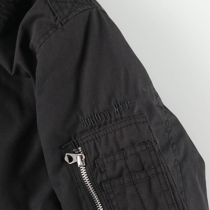 Civilian Schott Type-U Padded Military Flight Jacket, Men's Size Small polyester black type Vintage Second Hand