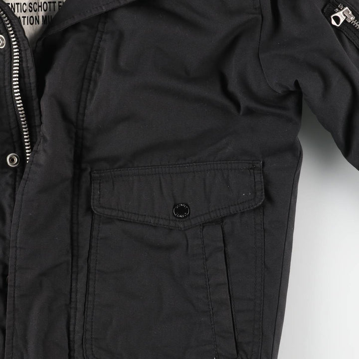 Civilian Schott Type-U Padded Military Flight Jacket, Men's Size Small polyester black type Vintage Second Hand