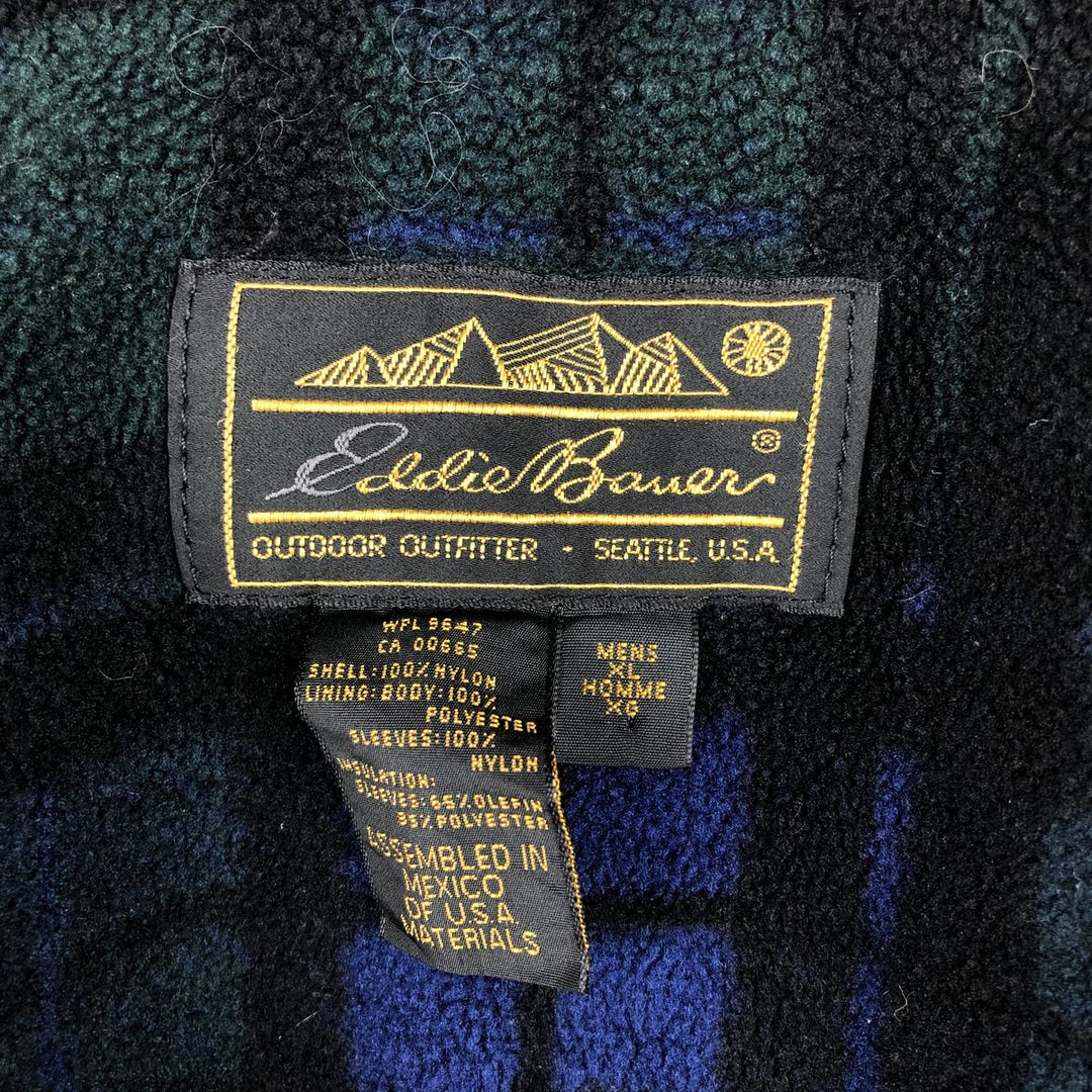 Vintage 80s-90'S Eddie Bauer black tag padded puffer jacket, men's size XL Nylon green type Vintage Second Hand