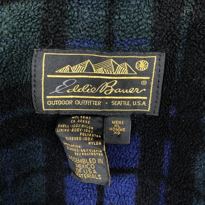 Vintage 80s-90'S Eddie Bauer black tag padded puffer jacket, men's size XL Nylon green type Vintage Second Hand
