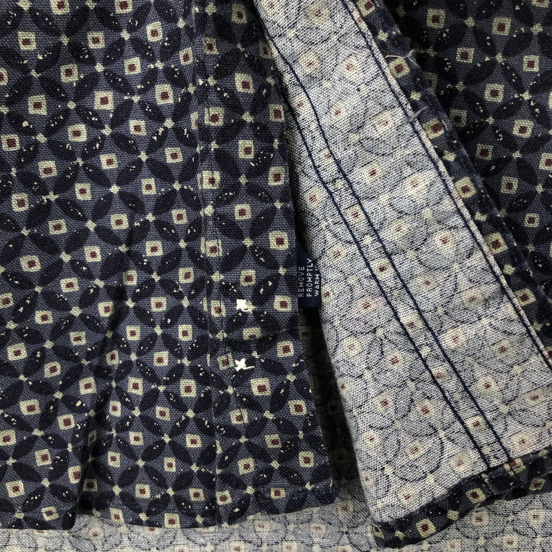 Ralph Lauren CHAPS Chaps, all-over print, short-sleeved button-down shirt, men's size S cotton navy blue type Vintage Second Hand