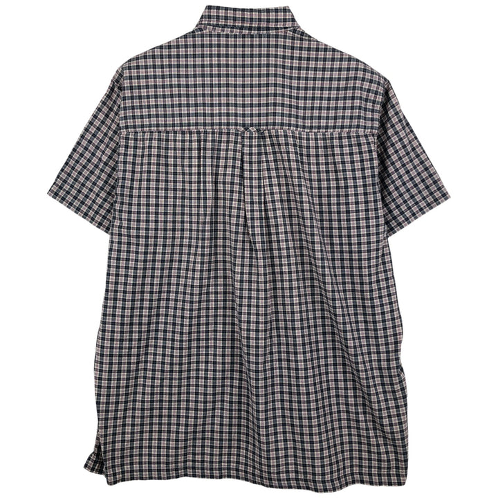 Ralph Lauren CHAPS short-sleeved button-down checkered box shirt, men's size L cotton navy blue type Vintage Second Hand