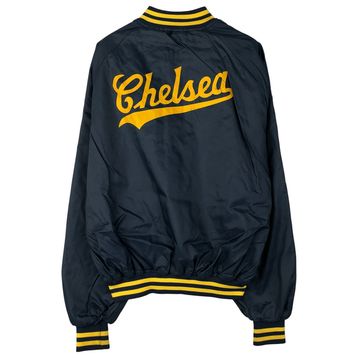 Premier League Chelsea FC Back Print Nylon Varsity Jacket, Men's XL Nylon navy blue type Vintage Second Hand