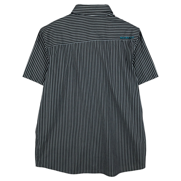 Oakley Short Sleeve Cotton Striped Shirt, Men's XL cotton Charcoal Vintage Second Hand
