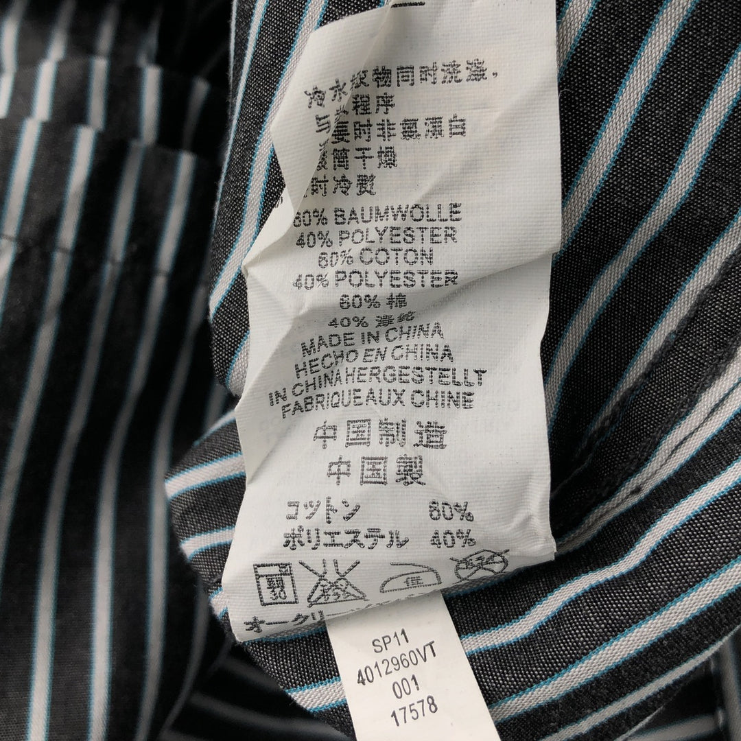 Oakley Short Sleeve Cotton Striped Shirt, Men's XL cotton Charcoal Vintage Second Hand