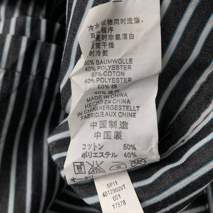 Oakley Short Sleeve Cotton Striped Shirt, Men's XL cotton Charcoal Vintage Second Hand