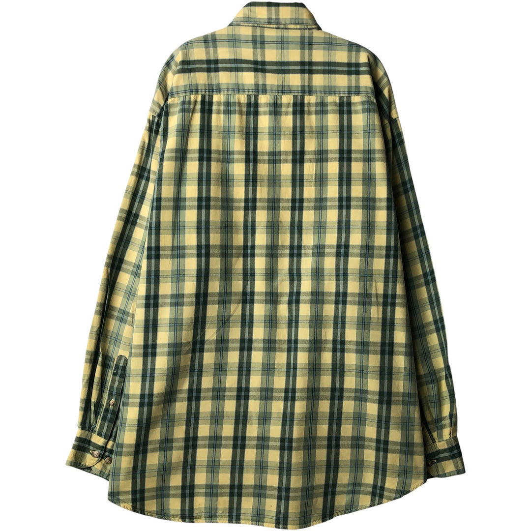 90'S GAP Vintage Long Sleeve Button-Down Check Shirt, Men's XL cotton lemon yellow Vintage Second Hand