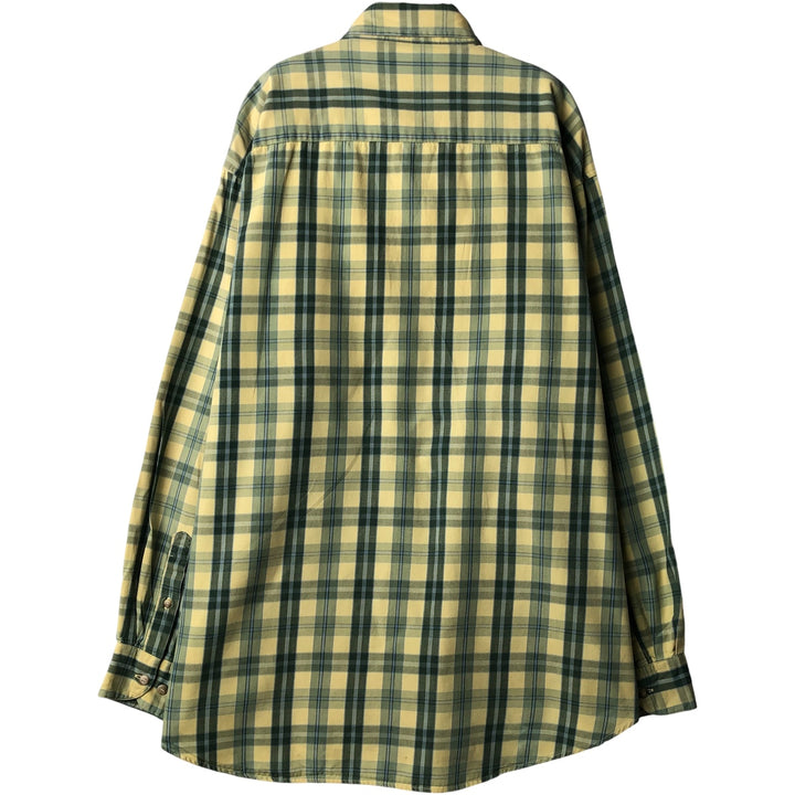 90'S GAP Vintage Long Sleeve Button-Down Check Shirt, Men's XL cotton lemon yellow Vintage Second Hand