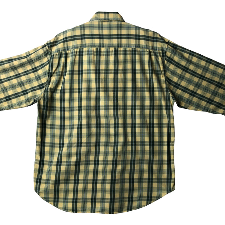 90'S GAP Vintage Long Sleeve Button-Down Check Shirt, Men's XL cotton lemon yellow Vintage Second Hand
