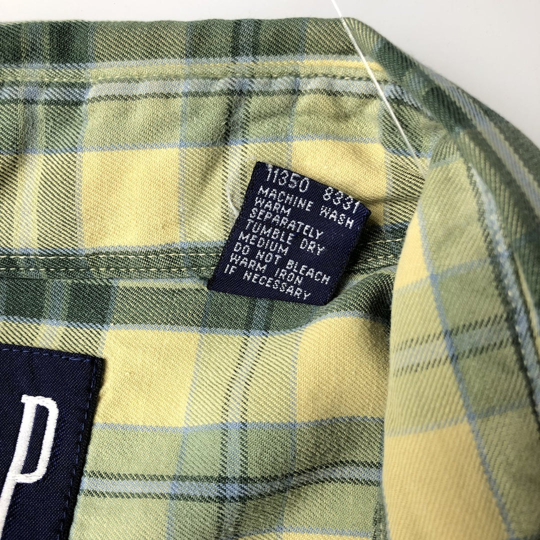 90'S GAP Vintage Long Sleeve Button-Down Check Shirt, Men's XL cotton lemon yellow Vintage Second Hand