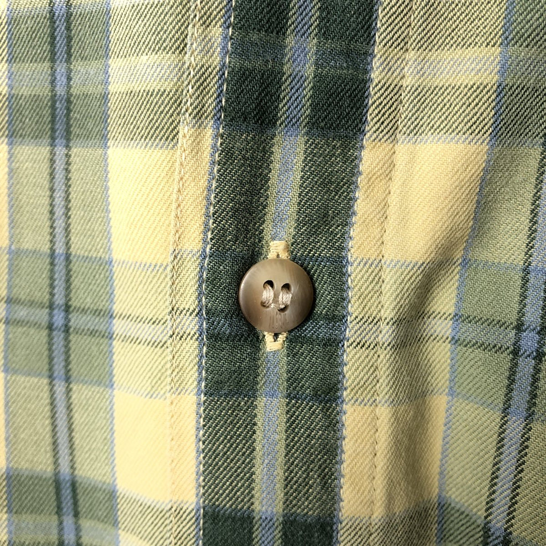90'S GAP Vintage Long Sleeve Button-Down Check Shirt, Men's XL cotton lemon yellow Vintage Second Hand