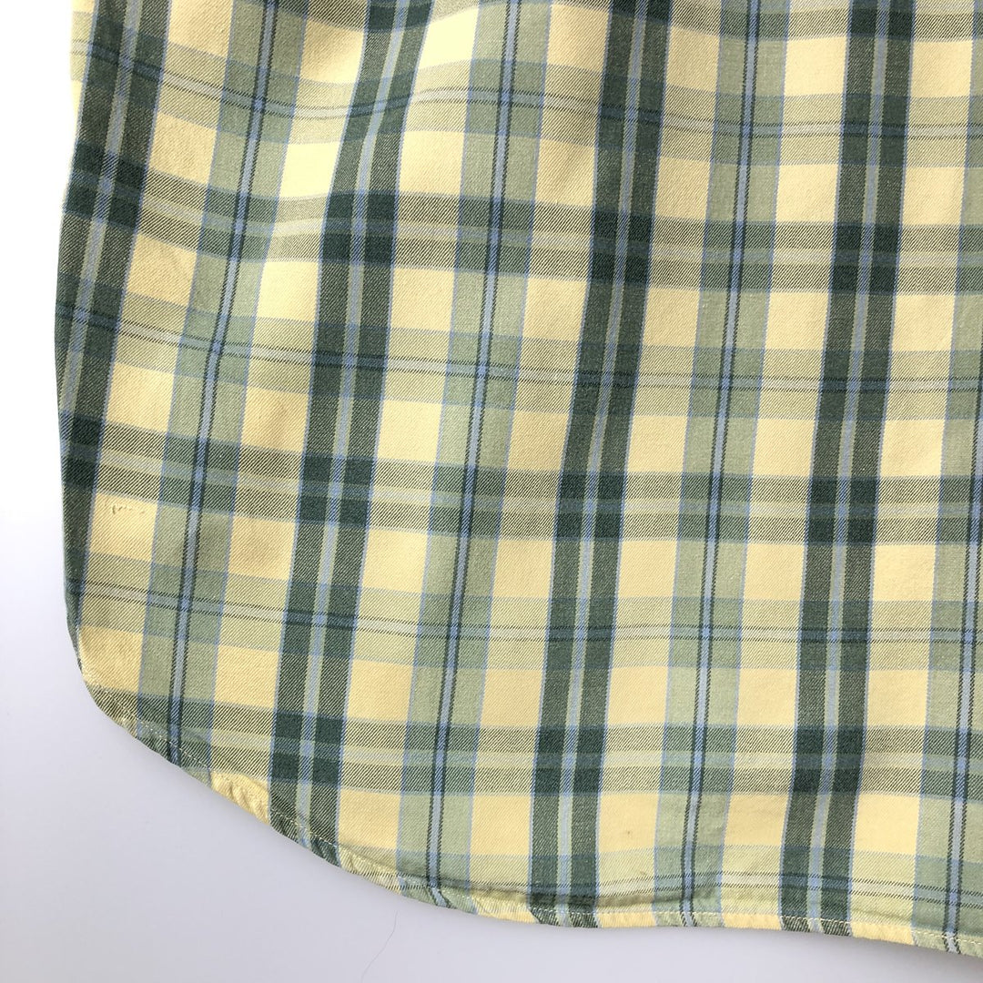 90'S GAP Vintage Long Sleeve Button-Down Check Shirt, Men's XL cotton lemon yellow Vintage Second Hand