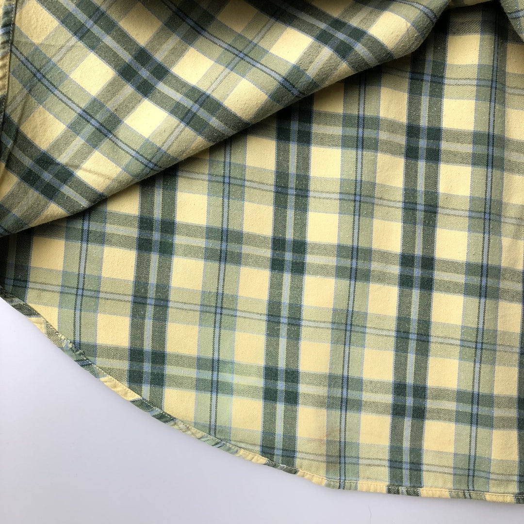 90'S GAP Vintage Long Sleeve Button-Down Check Shirt, Men's XL cotton lemon yellow Vintage Second Hand