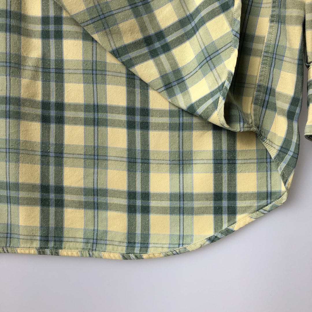 90'S GAP Vintage Long Sleeve Button-Down Check Shirt, Men's XL cotton lemon yellow Vintage Second Hand