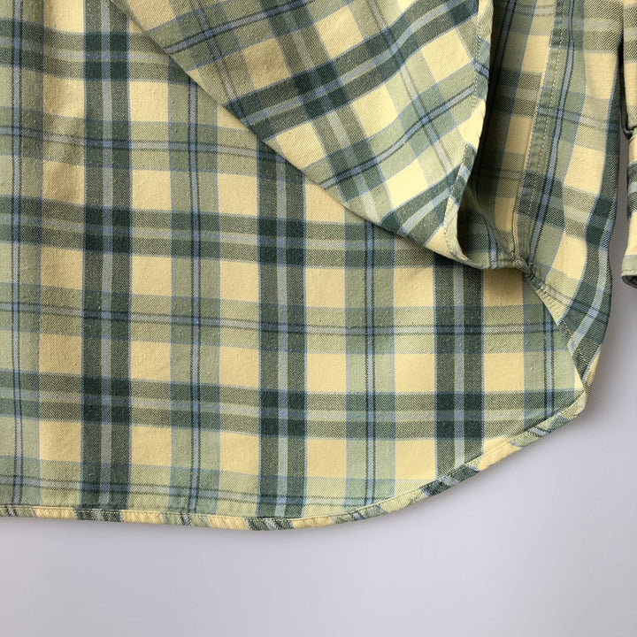 90'S GAP Vintage Long Sleeve Button-Down Check Shirt, Men's XL cotton lemon yellow Vintage Second Hand