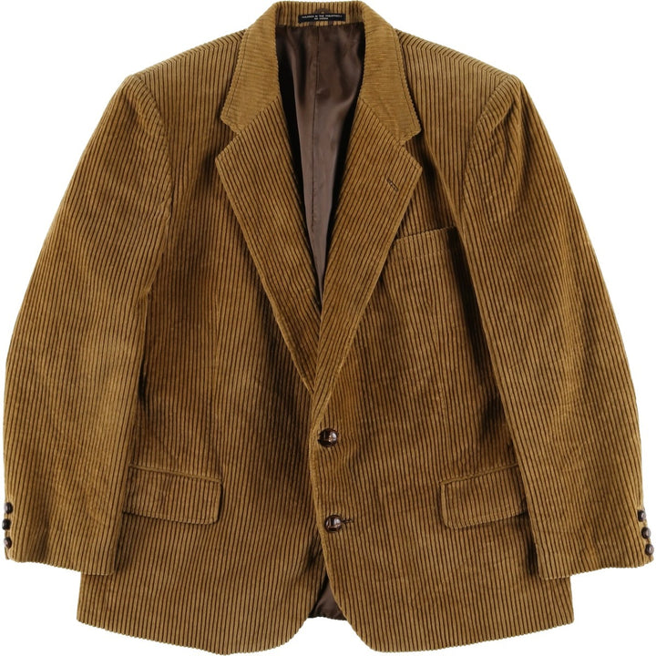Clothing Town Wide Ribbed Corduroy Tailored Jacket, Men's Size M cotton beige type brown Vintage Second Hand