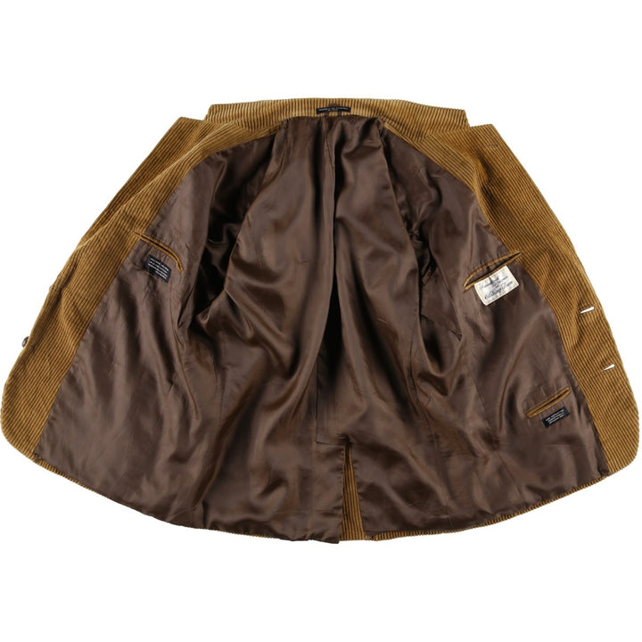 Clothing Town Wide Ribbed Corduroy Tailored Jacket, Men's Size M cotton beige type brown Vintage Second Hand