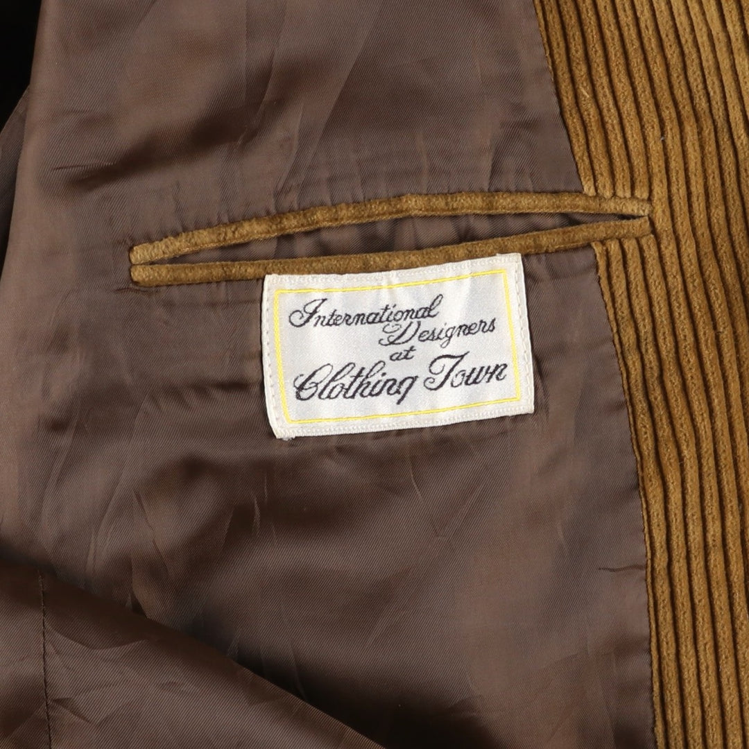 Clothing Town Wide Ribbed Corduroy Tailored Jacket, Men's Size M cotton beige type brown Vintage Second Hand