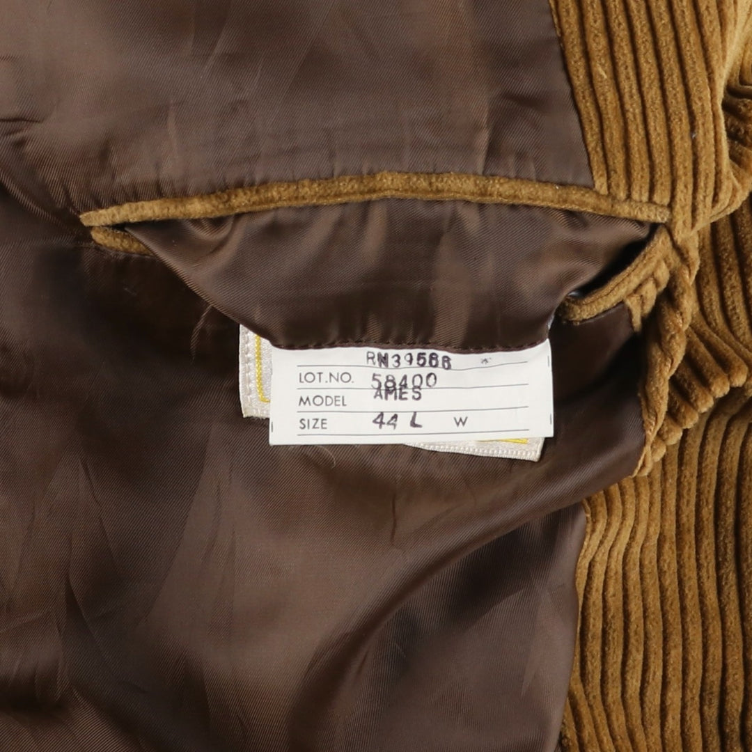 Clothing Town Wide Ribbed Corduroy Tailored Jacket, Men's Size M cotton beige type brown Vintage Second Hand