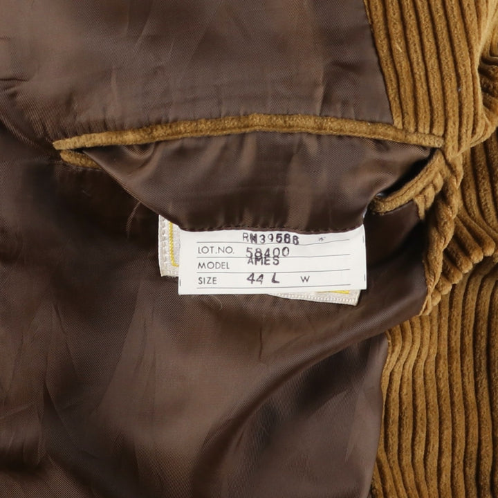 Clothing Town Wide Ribbed Corduroy Tailored Jacket, Men's Size M cotton beige type brown Vintage Second Hand