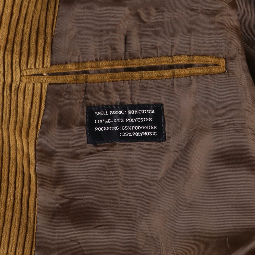 Clothing Town Wide Ribbed Corduroy Tailored Jacket, Men's Size M cotton beige type brown Vintage Second Hand