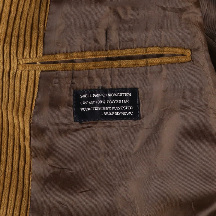 Clothing Town Wide Ribbed Corduroy Tailored Jacket, Men's Size M cotton beige type brown Vintage Second Hand