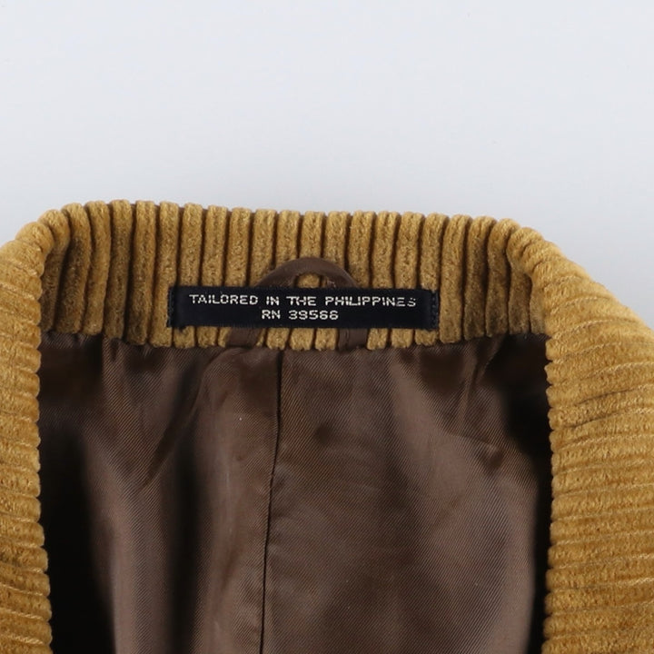 Clothing Town Wide Ribbed Corduroy Tailored Jacket, Men's Size M cotton beige type brown Vintage Second Hand